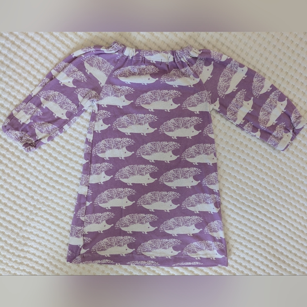 Milkbarn Lilac Floral Hedgehog Organic Cotton Prairie Peasant Dress Size 18M